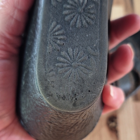 Born Dark Brown Leather Slip On Wedge Sandals - Picture 9 of 9